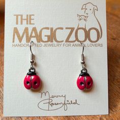 "These enamel hand painted ladybug earrings are fun to wear! They are bright, fun bits of color that show your appreciation of these hardworking insects. Yes, what would we gardeners do without ladybugs to eat up the bad bugs\" Each lady bug earring measures 3/8\" tall and 3/8\" wide. If you would like to see my entire lady bug set, just click the link below: https://www.etsy.com/shop/TheMagicZoo?ref=search_shop_redirect&search_query=ladybug These colorful, durable enamel earrings by artist Cute Red Hand-painted Jewelry, Cute Hand Painted Red Jewelry, Cute Red Hand Painted Jewelry, Fun Nickel-free Enamel Jewelry, Nickel-free Enamel Jewelry With Fun Style, Nickel-free Enamel Fun Jewelry, Fun Enamel Earrings For Gifts, Cute Red Enamel Earrings, Painted Ladybug