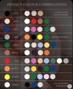 an image of the different colors of hair and makeup products in this info sheet, which includes