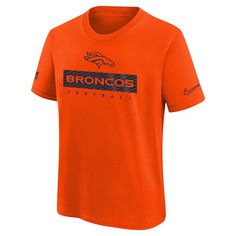 Get your young fan ready for future Denver Broncos victories with the Nike 2024 Sideline Legend T-Shirt. This performance tee replicates the gear worn by Denver Broncos players, coaches and team staff, so your young fan can feel like part of the action. Plus, its moisture-wicking Dri-FIT® technology helps keep them cool and dry, whether they're cheering from the stands or playing flag football with friends. Nike T-shirt With Team Logo For Fan Merchandise, Nike Sports Fan T-shirt With Team Name, Nike T-shirt For Football Season Sports Events, Nike T-shirt With Team Logo For Football Season, Nike T-shirt For Sports Season Game Day, Jersey T-shirt With Team Name For Fan Merchandise, Nike T-shirt For Game Day, Nike T-shirt For Fan Gear With Logo Print, Nike T-shirt With Logo Print For Fan Gear