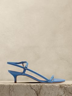 Terzo Leather Kitten-Heel Sandal | Banana Republic