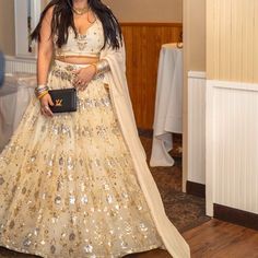 Worn Once In My Reception For 4-5 Hours, Very Good Condition, Blouse Fits Up To 85b Or 37" Inch Bust, Can Be Altered As Required, Lehenga Is One Size Fits All.Dont Have Many Photos If You Want More Videos I Can Send More. Bollywood Style Formal Sequined Lehenga, Bollywood Style Formal Lehenga With Sequins, Elegant Sequined Traditional Wear For Weddings, Elegant Sequined Traditional Wedding Wear, Glamorous Formal Lehenga With Sheer Dupatta, Glamorous Formal Lehenga With Zari Work, Glamorous Formal Lehenga With Dupatta, Glamorous Wedding Festival Dress, Formal Fitted Choli With Sheer Dupatta