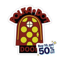 a sticker with the words bombbob on it and an image of a door