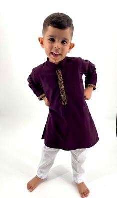 WE HAVE RECENTLY REORGANIZED OUR SHOP. PLEASE SEE OUR ETSY SHOP PAGE FOR ADDITIONAL COLOR KURTAS IN THIS DESIGN. Adorable, made-to-order kurta for infant, toddler and kid boys! Kurta ➤ Breathable and easy-to-wash cotton fabric ➤ Easy open and close clasp-buttons ➤ No-itch collar and sleeves ➤ Wide neck to easily fit over baby's head ➤ Options for plain or decorative sleeves and neckline Pajama / Pant / Trouser ➤ Breathable and easy-to-wash cotton fabric ➤ White to match with several kotis, kurta Boy Kurta, Pant Trouser, Boys Kurta, Kurta Pyjama, Baby Boy Clothing Sets, Pajama Pant, Shalwar Kameez, Baby Head, Baby Boy Outfits