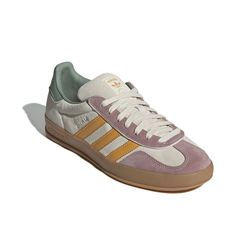 adidas Gazelle Indoor 'Beige Palm' ID1007 - KICKS CREW Earth Tone Adidas, Sambas Colorful, 2024 Shoes Trends Women, Adidas Trainers Outfit, Suede Adidas, Adidas Gazelle Women, Looks Adidas, Adidas Gazelle Indoor, Trainers Outfit