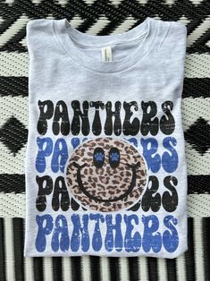 Here's a tee made just for you -- so many colors to choose from. This panthers mascot tee is super soft and comfy. Shown on Ash, but so many colors to choose from. Who will you be rooting for? Design made on unisex Bella Canvas shirts. More mascot shirts available in my shop. Casual T-shirt With Funny Print For Game Day, School Spirit T-shirt With Funny Print, Fun Graphic Print T-shirt For College, Gray Graphic Print T-shirt For Game Day, Fun Game Day Top With Screen Print, Fun Screen Print Tops For Game Day, Fun Screen Print Top For Game Day, Fun Graphic Print Tops For College, Fun Graphic T-shirt For Game Day