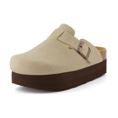 PRICES MAY VARY. Premium Vegan Leather upper Easy Slip on / off Padded Geniune Suede footbed Premium EVA outsole Women's Cushionaire comfort Cork footbed platform clog. Stay cool with these high quality clogs that will give you comfort throughout your day. Platform Clogs Outfit, Perfect Contour, Clogs Outfit, Platform Clogs, Kids Luggage, Mule Clogs, Mules Shoes, Arch Support, Platform Sandals