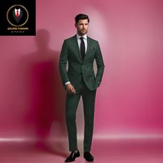 This is a Classy Green color 2 Piece Suit by GoldenfashionStore /crafted from high quality fabric and imported materials. Our products are handcrafted by experienced tailors who make sure the that the stitching is precise, lining is proper and the overall product is sturdy enough to not go out of shape for more than a few years. Also all our products have extra margins in their length, sleeves, sides so it's easily alterable if your size changes after some time. To see more available colours and Semi-formal Slim Fit Suiting Fabric Set, Party Slim Fit Suit In Suiting Fabric, Slim Fit Suiting Fabric Set For Groom, Slim Fit Party Suit, Party Slim Fit Suits, Green Wedding Suit Sets, Green Suit With Suit Collar, Green Slim Fit Formal Sets, Green Tuxedo Business Sets