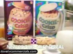 cookies and milk are sitting on the counter next to each other, with an advertisement for cookie