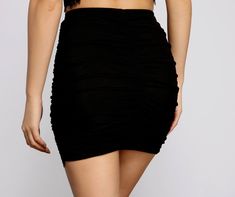 Channel a glam look with a lace mini skirt that showcases curves in all the right places. The skirt features an elastic high-rise waist. a ruched body. and a mini-length silhouette with lace trim. The skirt is composed of a lined mesh knit fabric that offers a relaxed fit with slight stretch. Complete look with a lace bustier.Fit & Features Elastic high rise waist Ruched body Mini length silhouette Lace hem Lined mesh fabric Form hugging fit. slight stretch Runs true to size Knit Skirts, Ruched Mini Skirt, Glitter Mini Dress, Lace Mini Skirt, Tie Dye Mini Dress, Glam Look, Suede Mini Skirt, Lace Bustier, Glam Looks