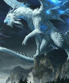 two white dragon standing next to each other