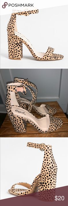 IVY ROWE BOUTIQUE ‘STELLA’ CHEETAH HEELS I bought these cheetah print heels from a cute little women-owned boutique in South Carolina. They really grabbed my eye because I finally found cheetah print, not leopard print! Unfortunately, they don’t match anything in my closet! Unworn outside of my home. Ivy Rowe Boutique Shoes Heels Trendy Leopard Print High Heels, Chic Leopard Print Heels With Heel Strap, Spring Leopard Print High Heel Sandals, Leopard Print High Heel Sandals For Spring, Leopard Print Heels With Heel Strap, Leopard Print High Heels With Strap, Leopard Print High Heels With Heel Strap, Chic Leopard Print Sandals With Ankle Strap, Chic High Heel Sandals In Leopard Print