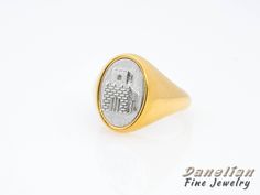 14k Gold Seal Ring ✪ Mens Signet Ring ✪ Unique Design ✪ Statement Man Ring ✪ Chevalier Ring ✪ Medieval Ring ✪ Family Seal ✪ Family Signet Ring ✪ Classic Man Ring ✪ ☛ Ring size as preferred, as it is custom created for you in our workshop. § Knight Castle - 14k Gold Signet Seal § LEAVE US YOUR NOTE WITH DESIRED COLOR TONE COMBINATION. ❏ Dimensions: ►1.8 x 1.3cm of ring oval at top ►1.6 x 1.1 cm of gold signet seal inside. ► The design and creation of this ring is exclusively made by our goldsmith Formal Symbolic White Gold Rings, Symbolic White Gold Rings For Formal Occasions, Ceremonial Silver Signet Ring Stamped 14k, Symbolic Hallmarked Signet Ring For Formal Occasions, Symbolic Formal Signet Ring Hallmarked, Formal Symbolic Hallmarked Signet Ring, Symbolic Hallmarked Wedding Rings, Symbolic Wedding Rings Hallmarked, Silver Intaglio Signet Ring For Wedding