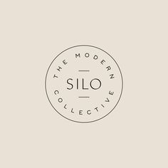 the modern collective logo is shown in black and white on a beige background with a circular circle