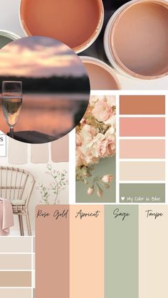 Apricot Room Decor, Sage Green And Peach Living Room, Peach Colour Scheme, Peach Salon Decor, Sage And Peach Color Palette, Peach Colour Wall, Light Peach Wall Color, Peach Room Ideas, Peach Accent Wall