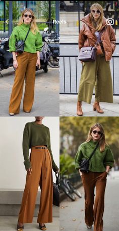 Camel Color Outfits, Olive Jeans Outfit, Olive Jeans, Color Outfits, Color Combinations For Clothes, Cute Modest Outfits, Illustration Fashion Design, Stylish Work Outfits, Green Outfit