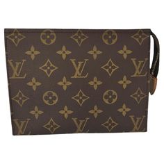 The Louis Vuitton Monogram Toiletry 19 Pouch Cosmetic Case is the perfect accessory for any traveler or makeup enthusiast. Crafted with monogram coated canvas and Vachetta trim, it features a polished brass top zipper and ivory interior. This cosmetics pouch, with its single zip closure, offers both style and functionality. Complete with original dust bag, tags, and Entrupy C.O.A, it is a true luxury piece. Designer: Louis Vuitton Material: Monogram coated canvas; Vachetta trim Date Code: DU1015 Luxury Classic Monogram Canvas Wallet, Luxury Designer Bag With Zipper Pouch, Pochette Toilette 26 Louis Vuitton, Ivory Interior, Cosmetics Pouch, Louis Vuitton Pouch, Louis Vuitton Vintage, Vintage Monogram, Vintage Louis Vuitton