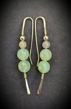 These stunning Sterling Silver & 12K Gold-Filled earrings have been handcrafted with Aventurine & Citrine stone, representing abundance and prosperity. Handmade Gold Earrings With Chalcedony, Gold Aventurine Earrings Gift, Gold Chalcedony Dangle Earrings, Gold Prehnite Jewelry As A Gift, Elegant Nickel-free Chrysoprase Jewelry, Elegant Chrysoprase Jewelry For Healing, Gold Chrysoprase Earrings As A Gift, Gold Chrysoprase Earrings For Gift, Aventurine Natural Stone Earrings Gift