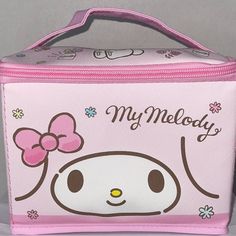 New Cute My Melody Bag That Can Be Used For Lunch (As A Lunch Bag), Makeup, And/Or To Store Any Miscellaneous Items Pink Cute Box Bag For Daily Use, Cute Pink Box Bag For Daily Use, Cute Rectangular Bag With Zipper Closure, My Melody Bag, Cute My Melody, Sanrio Bags, Sanrio Bag, Sanrio Pink, School Lunch Box