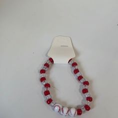 These Are Baseball Bracelets For The Season! There Is Limited Stock. Only Five Available! Be Sure To Get Them While You Can! Adjustable White Novelty Wristband, Personalized Red Novelty Bracelets, Baseball Bracelets, Swiftie Bracelets, Baseball Bracelet, Beaded Memory Wire Bracelets, Lovers Bracelet, Beaded Memory Wire, Beaded Cuff Bracelet