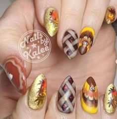 November Nail Designs, Holiday Themed Nails, Autumn Spirit