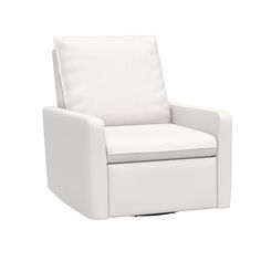 The Paxton Swivel Glider & Recliner is a contemporary twist on a classic recliner and a modern addition to any nursery. It's carefully crafted from solid, sturdy pinewood for durability that's safe and stylish. The convenient swivel feature gently and noiselessly helps you rock your baby to sleep while the reclining mechanisms are thoughtfully within easy reach so you can comfortably sit back and relax. HOW IT IS CONSTRUCTED Tightly upholstered with loose seat cushion and semi attached back cush Swivel Glider Chair, Modern Recliner, Glider And Ottoman, Classic Armchair, Swivel Glider Recliner, Nursing Chair, Glider Recliner, Nursery Chair, Glider Chair