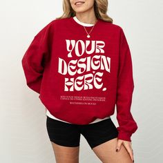 Sweatshirt Model, Red Sweatshirt, Sweatshirt Mockup, Save Image, Your Design, Red Sweaters, Design Store, Stationery Design, Mockup