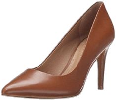 Leather Heels With 4-inch Heel For Business Casual, Leather Pumps With 4-inch Heel And Almond Toe, Modern Pointed Toe Faux Leather Heels, Spring Pointed Toe Faux Leather Court Shoes, Spring Faux Leather Pointed Toe Court Shoes, Brown Spring Court Shoes, Elegant Faux Leather Heels For Work, High Heel Business Casual Heels For Fall, Business Casual High Heel For Fall