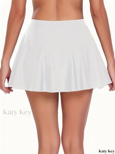 Katykey - Elegant Pleated Ruffle Skirt Swimwear Bottom: Versatile 2-in-1 Solid Color High-Stretch Bikini Bottom for Womens Beachwear and Swimwear Collection Skirt Swimwear, Beachwear For Women, Ruffle Skirt, Skirted Swimwear, Swimwear Collection, Knit Fabric, Knitted Fabric, Weaving, Swimming