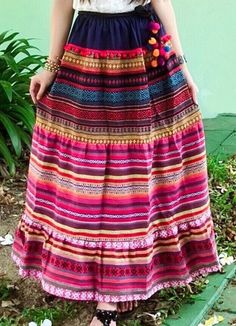 "Maxi Hmong elastic waist Skirt, Thailand Hmong Hill Tribe Maxi Skirt, Amazing Hilltribe skirts, made by Hilltribe fabric Maxi Hmong elastic waist Skirt, 100% cotton, and Hilltribe Fabric Measurements - W 28-36\" - Hip 50\" - Total Length: 38\" ♥ PAYMENT We accept payments via PayPal only. ♥ Shipping : - All items will be shipped within 1 business day after received payment. We ship items via DHL Express. ♥ Delivery Time : USA only 2 business days Canada: 2- 3 business days France: 2- 3 business Traditional Multicolor Tiered Maxi Skirt, Summer Bohemian Skirt With Traditional Patterns, Multicolor Boho Print Skirt For Festival, Summer Folk Style Multicolor Skirt, Folk Style Long Skirt For Festivals, Bohemian Skirt With Traditional Patterns For Festivals, Traditional Long Skirt With Boho Print, Bohemian Multicolor Skirt With Traditional Patterns, Traditional Multicolor Flowy Skirt