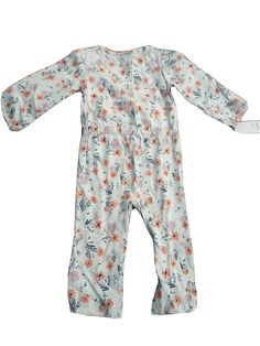 Baby Girls Size 18 Months Floral Long Sleeve Romper Jumpsuit Outfit Just One You. Summer Long Sleeve Printed Onesie, Summer White Floral Print Onesie, Playful Long Sleeve Printed Onesie, Playful Cotton Onesie With Floral Print, Baby Fever Jumpsuits & Rompers, Romper Jumpsuit, Jumpsuit Outfit, Baby & Toddler Clothing, Sleeved Romper