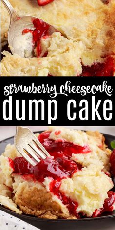 this strawberry cheesecake dump cake is the perfect dessert for summer