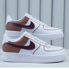 Custom Brown Air Force 1 Custom Painted Air Force 1 Brown Unique Painted Air Force 1, Man Sneakers, Painted Sneakers, Custom Kicks, Air Force 1 Custom, Custom Air Force 1, Boss Man, Sneakers Athletic, Sneaker Games