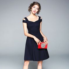 Size: M, Color: Navy Stunning Style, Womens Cocktail Dresses, Best Dresses, Dress Robes, Chiffon Lace, Elbow Length Sleeve, Formal Evening Dresses, Primavera Estate, Dress Styles