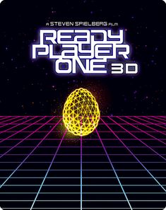 the poster for ready player one with an image of a ball in front of it