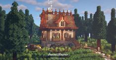 Pretty Minecraft Houses, Minecraft Cottage House, Minecraft Cottagecore, Cottage Minecraft, Big Cottages, Medieval House, Minecraft Interior Design, Minecraft Farm