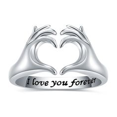 PRICES MAY VARY. Looking for a special gift for someone you love? Check out our gorgeous sterling silver heart rings for women! These rings feature two hands forming a heart, symbolizing love, friendship, and protection. Crafted from high-quality 925 sterling silver, our hug rings are completely free of nickel, lead, and other allergenic materials, making them safe for everyone to wear If for any reason you're not satisfied with your purchase, we offer a 90-day money-back guarantee. Order your h Silver Heart Ring For Mother's Day Promise, Silver Heart-shaped Engraved Promise Ring, Personalized Silver Couple Rings For Mother's Day, Personalized Silver Heart Ring For Valentine's Day, Mother's Day Sterling Silver Heart Cut Rings, White Gold Heart Ring For Mother's Day Gift, Meaningful Valentine's Day Ring Jewelry, Valentine's Day Meaningful Ring Jewelry, Silver Heart Ring For Anniversary, Mother's Day