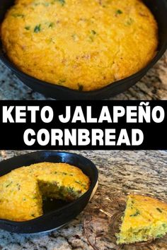 two images showing the inside of a cornbread