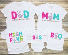 Hi Five Birthday Shirt, High Fives And Good Vibes Birthday, High Five Party Ideas, Five Party Theme, Five Birthday Theme, High 5 Birthday Party Theme, High Five Birthday Party, 5th Birthday Girl, Kids Birthday Party Activities