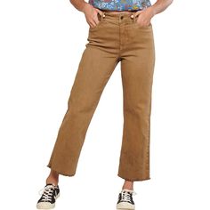 When the daily adventure consists of various beverages and friends in town we opt for the Toad&Co Balsam Seeded Cutoff Pant. These pants boast a high-waisted and slightly cropped design to go along with the stretchy cotton fabric. Casual Brown High Rise Pants, Mid-rise Brown Bottoms For Everyday, Casual Brown Mid-rise Bottoms, Casual High Rise Brown Bottoms, Casual Mid-rise Brown Bottoms, High Rise Brown Cotton Bottoms, Casual Brown Bottoms For Everyday, Casual Brown Bottoms With Five Pockets, Women Pants Casual