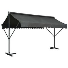 a black awning on a white background