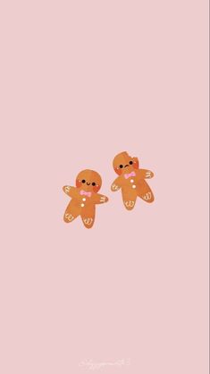 Two adorable gingerbread cookies with pink bows on a light pink background, perfect for a minimalist and playful holiday phone wallpaper. Pink Christmas Aesthetic Wallpaper Iphone, Christmas Lockscreen Aesthetic Simple, Navidad Wallpapers Aesthetic, Cute Christmas Wallpapers Aesthetic Iphone, Wallpaper Aesthetic Navidad, Christmas Wallpaper Iphone 11, Cute Christmas Backgrounds For Iphone, Cute December Wallpaper, Merry Xmas Wallpaper