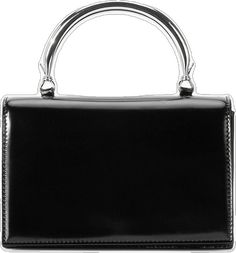 Party Shoulder Bag Satchel With Palladium Hardware, Designer Top Handle Shoulder Bag For Events, Luxury Party Satchel With Top Handle, Evening Black Satchel With Silver-tone Hardware, Chic Evening Satchel With Top Handle, Evening Bags With Silver Hardware And Double Handle, Sleek Evening Bags With Metal Hardware, Modern Formal Evening Bag With Round Handle, Elegant Evening Satchel With Round Handle