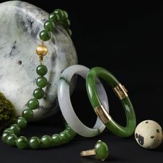 Since 1861, Gump's has been a destination for jewelry that is distinctive and timeless — and our jade collection is no exception. Once considered more precious than gold, jade has been more highly prized in Asia than any other gemstone. Treasured for thousands of years, it represents harmony, balance and protection, and is thought to bring good luck to the wearer. White Jade. 14-karat yellow gold. Fits a wrist up to size 7 1/2". Diana Ring, Jade Bangle, Nephrite Jade, Jade Necklace, Cabochon Ring, Expensive Jewelry, White Jade, Jade Bracelet, Jade Carving