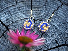 Earrings make with love and the best quality Miyuki beads. Handmade Blue Heart-shaped Beaded Earrings, Blue Earrings With Tiny Beads As A Gift, Blue Beaded Earrings With Colorful Beads As Gift, Letter C, Miyuki Beads, Wedding Jewelry Earrings, Made With Love, Wedding Earrings, Hand Stitching