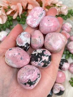 peruvian-rhodonite Pink Healing Gemstone Crystals, Pink Natural Stones Crystals For Healing, Practice Meditation, Calm Energy, Pink Coloring, Pink Rhodonite, Love And Peace, Deep Relaxation, Crystal Meanings