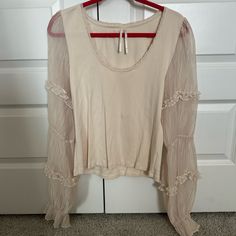 Never Worn , Anthro Longsleeeve, Size Xl Cream Long Sleeve Bohemian Top, Anthropologie, Top Blouse, Womens Tops, Long Sleeve, Women Shopping