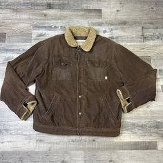 Good, Pre-Owned Condition. See Photos For Measurements Brown Cotton Hunting Outerwear, Rugged Brown Button-up Outerwear, Abercrombie Patchwork Hoodie, Sherpa Trucker Jacket, Brown Single-breasted Corduroy Outerwear, Military-style Brown Hunting Outerwear, Trucker Jacket, Abercrombie Fitch, Mens Jackets