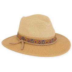 Martinique Straw Safari Hat with Multi Color Band - Sun 'N' Sand Safari Hat Sun N Sand Hats HH2926 Tan OS (57 cm) Hats For Small Heads, Trooper Hat, Safari Pattern, Fedora Style, Packable Sun Hat, Safari Hat, Stetson Hat, Summer Hats For Women, Rain Hat