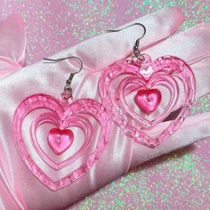 Size: Standart Y2k Earrings, Pink Heart Earrings, Pink Y2k, Y2k Pink, Heart Shaped Earrings, Y2k Style, Girls Earrings, Pretty Jewellery, Heart Earrings