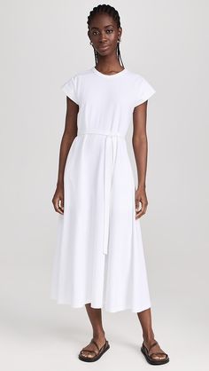 All White, Fabric Weights, Portugal, White Dress, Short Sleeves, Crew Neck, Dresses, Fabric, White